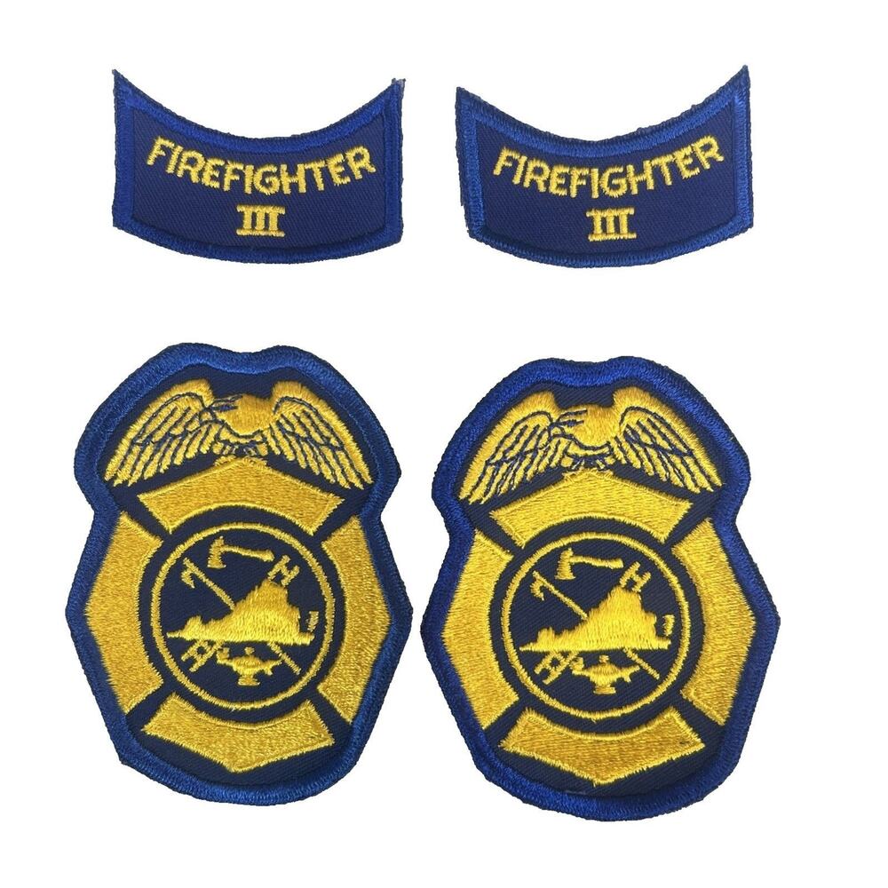 4 Vintage VIRGINIA VA EMS Fire Rescue Dept Firefighter Patch Iron On 4 x 3 Rare